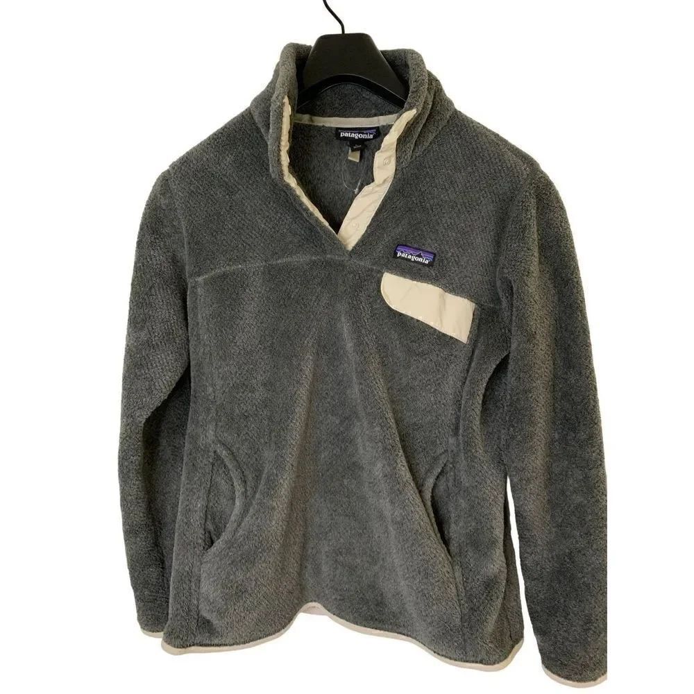 Patagonia Re-Tool snap T fleece pullover gray women's size large 25442